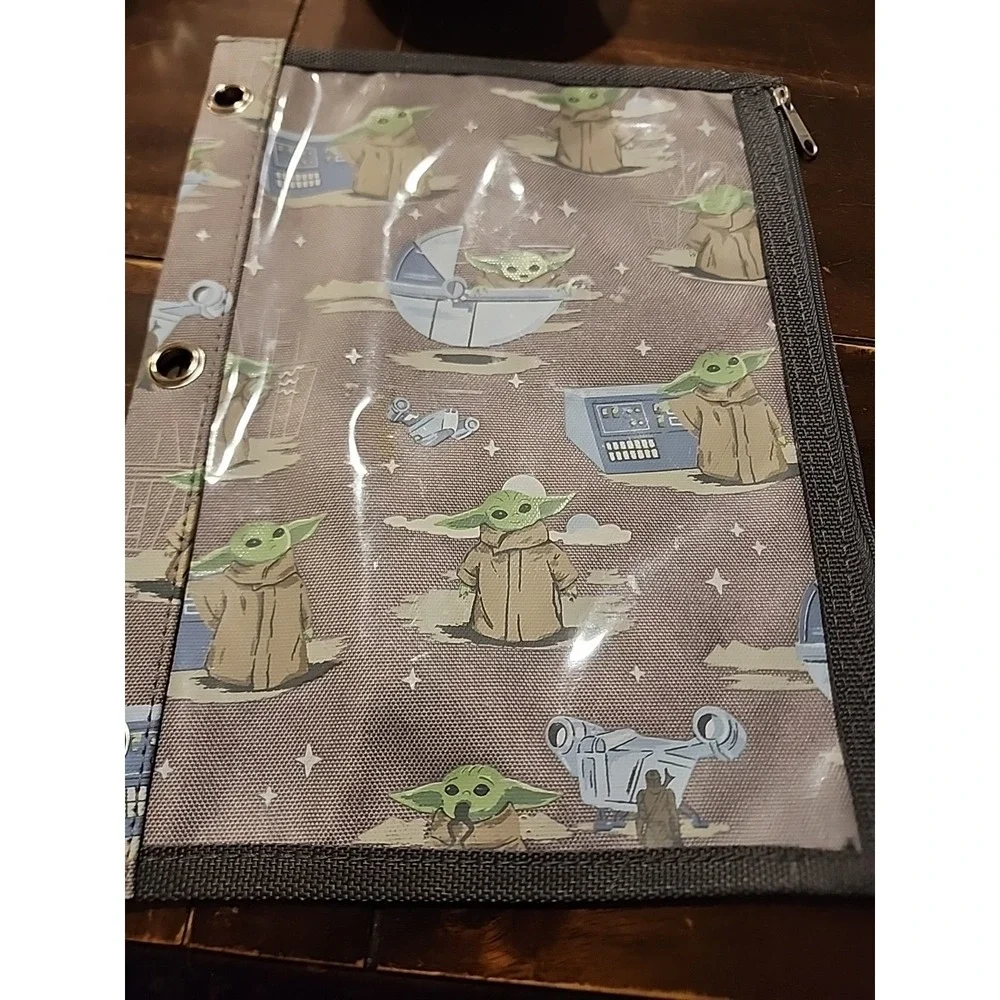 Pottery Barn Kids 3 ring Binder & Pencil Case Grogu Star Wars Baby Yoda Glow